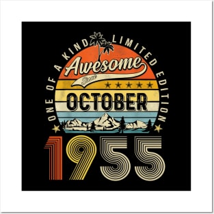 Awesome Since October 1955 Vintage 68th Birthday Posters and Art
